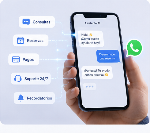 Agente de WhatsApp en un teléfono